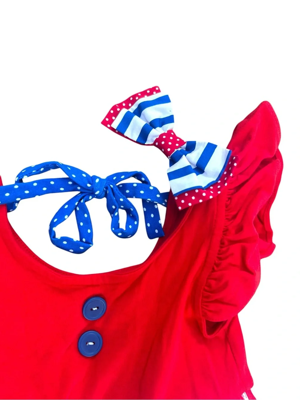 Girls Patriotic 4th of July Dress Red, White & Blue Flag Eleanor‎ Rose 4/5